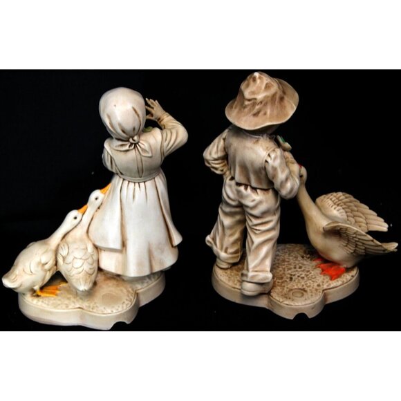 VTG 1960s Holland Mold Dutch Girl & Boy Geese Duck Figurines Ceramic Light Color - Picture 5 of 9